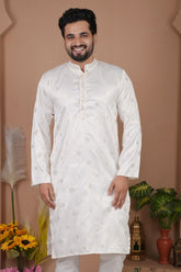 Malai Silk Kurta with Heavy Embroidery & Sequence Work 04